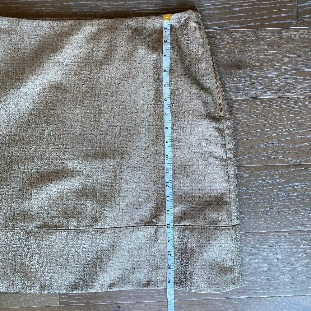 NEW! Ann Taylor Metallic Mini Skirt | Gold | 14